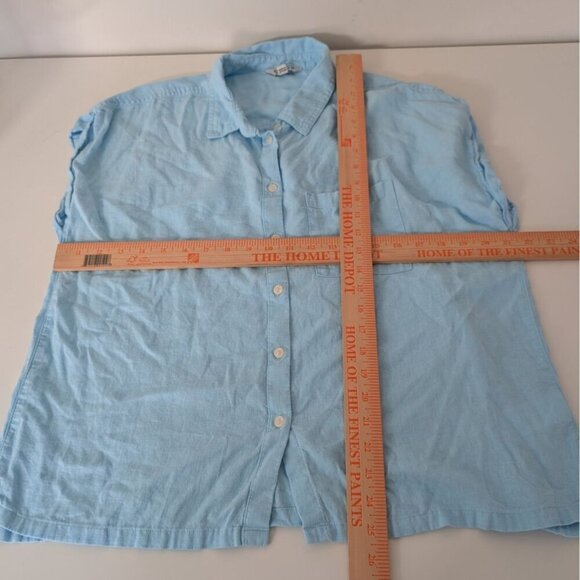 Orvis Linen Blend Shirt Womens Size Large Blue Beach Lightweight Short Sleeve - Picture 6 of 8